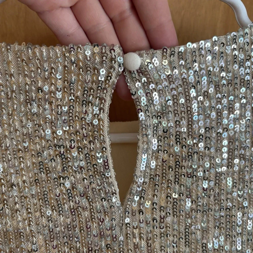 Alexia By Alexia Admor‎ Blake Sequin Top Small Silver